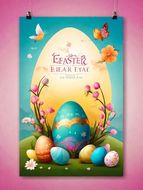 vertical poster template for easter celebration