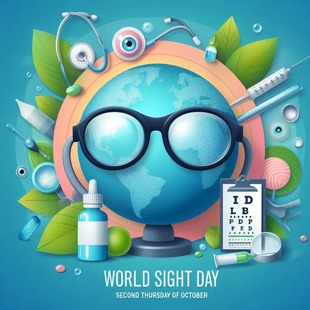 Photo vertical poster template for flat world sight day