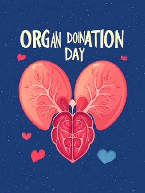 Photo vertical poster template for world organ donation day in the word organ donation day