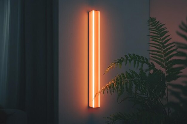 Photo vertical rectangular neon light