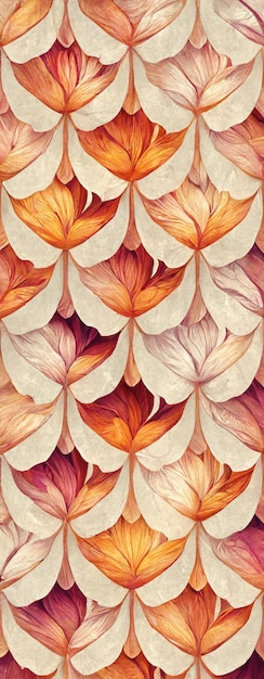 Vertical Seamless Pattern Floral Watercolor Background