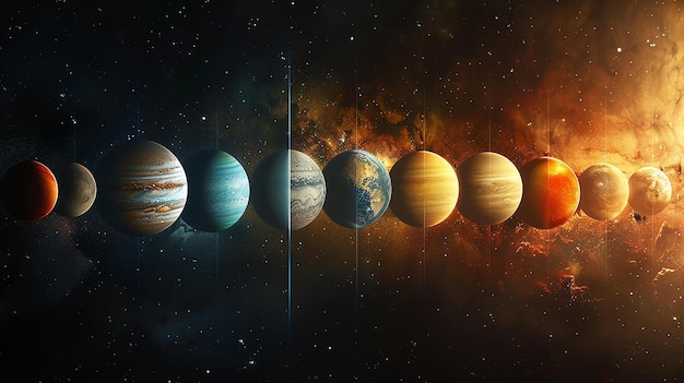 Vertical Segmented Images of the Planets in Our Solar System