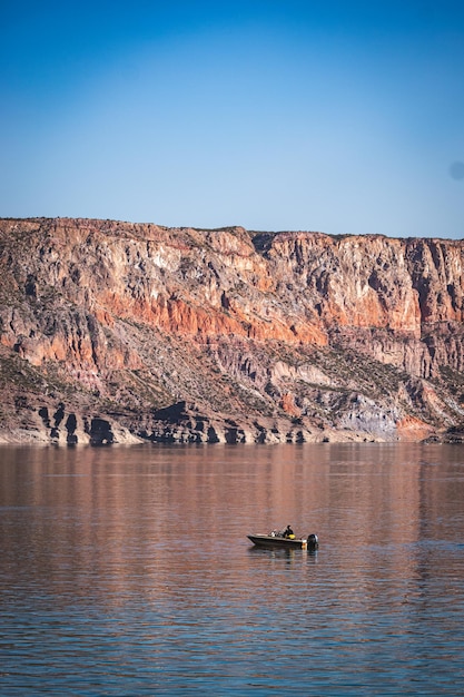 Vertical shot of the Atuel Canyon a popular tourist attraction within Valle Grande Argentina