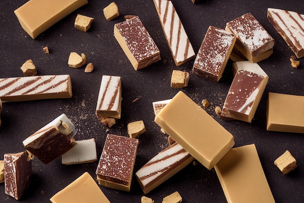 Vertical shot of delicious chocolate bars