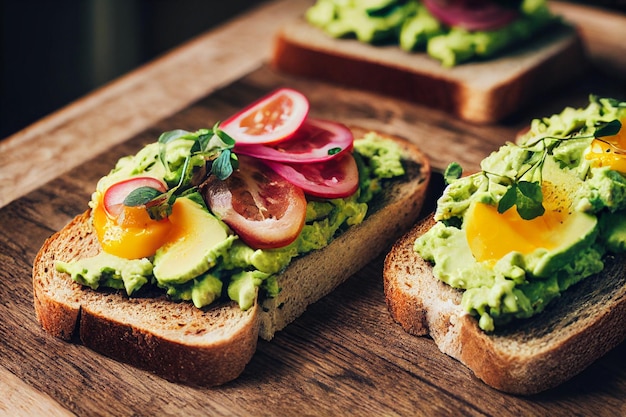 Vertical shot of Delicious healthy avocado toast