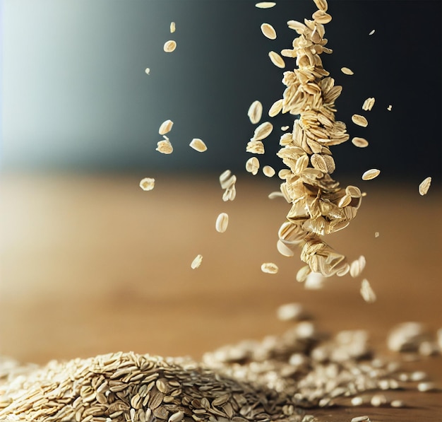 Vertical shot of delicious oat seeds 3d illustrated