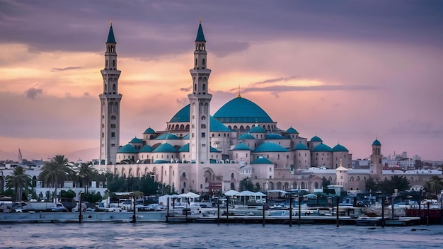 Vertical shot of hassan ii mosque in casablanca morocco