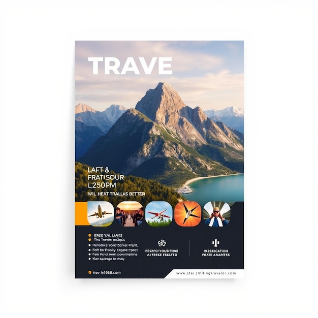 Photo vertical travel flyer template with photo