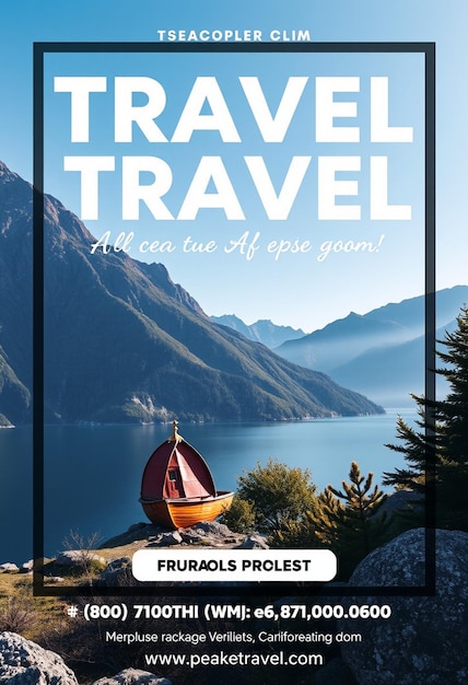 Photo vertical travel flyer template with photo