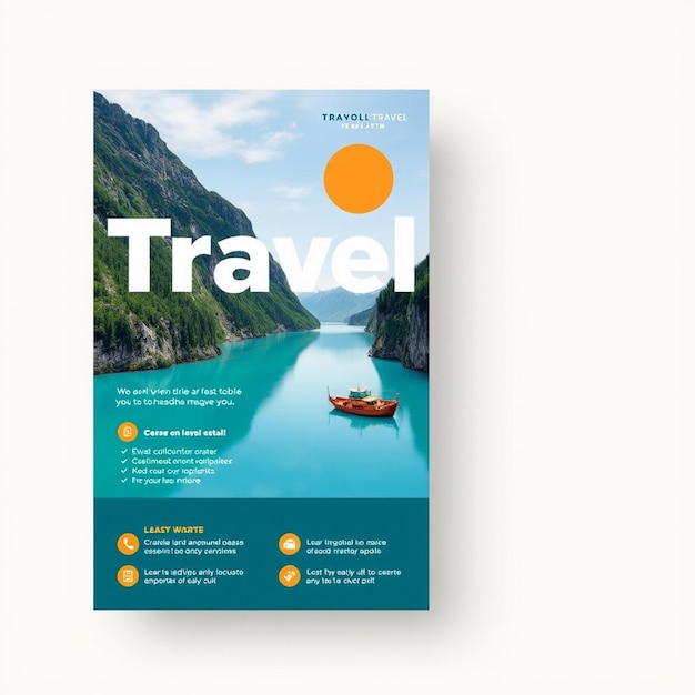 Photo vertical travel flyer template with photo