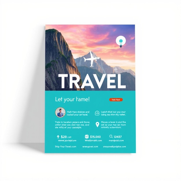 Photo vertical travel flyer template with photo