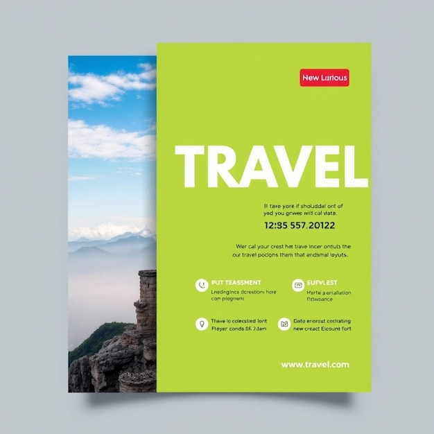 Vertical travel flyer template with photo