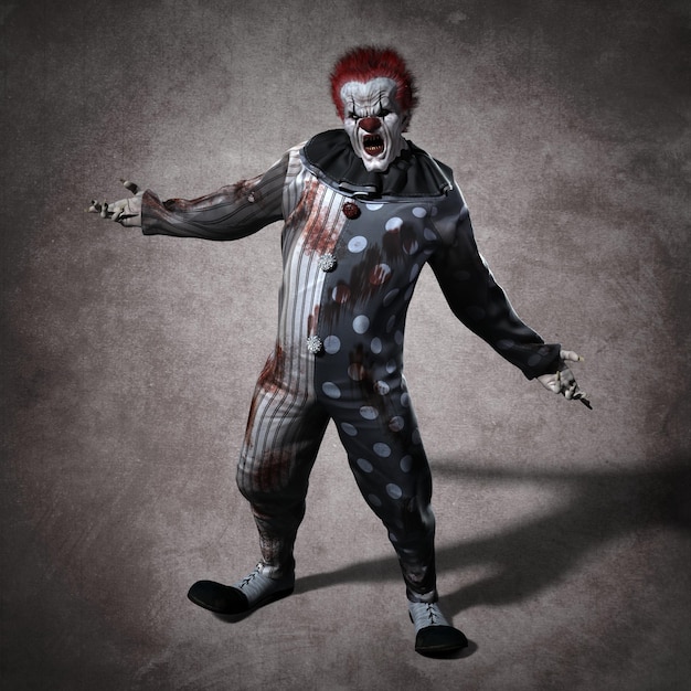 Very bad clowns. 3d illustration