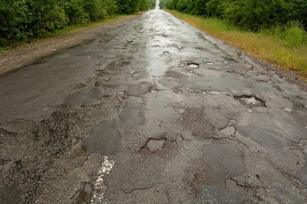 Very bad road surface Holes on the road