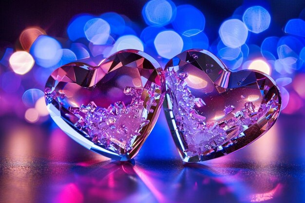 A very beautiful crystal love shape art