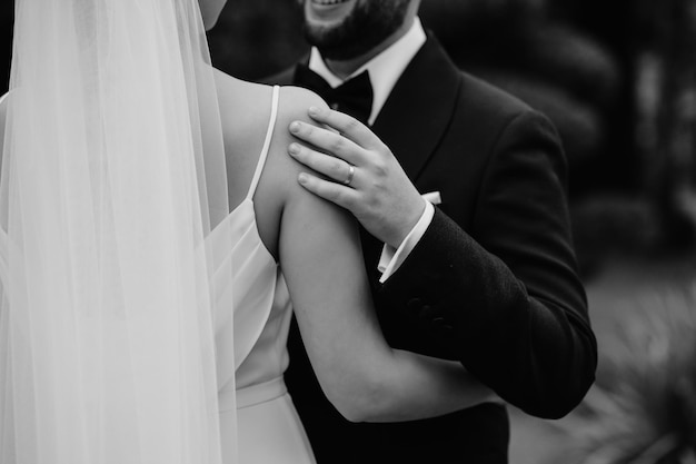 very beautiful and elegant bride and groom portrait