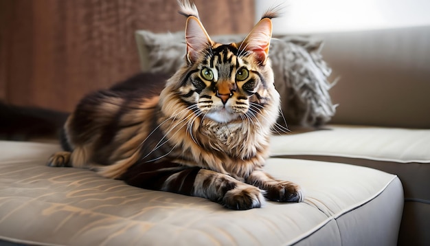 Very Beautiful Mainecoon Cat Photo