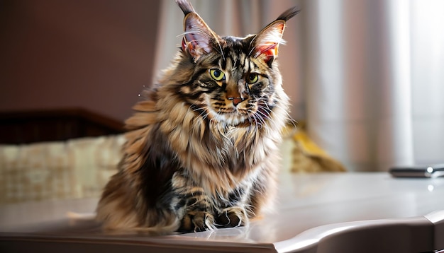 Very Beautiful Mainecoon Cat Photo