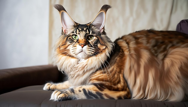 Very Beautiful Mainecoon Cat Photo