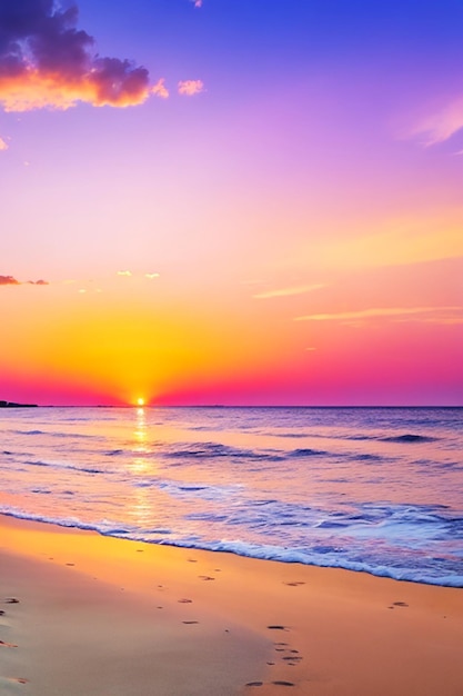 Very beautiful summer sea evening beach