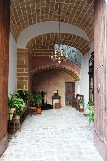 Very characteristic rustic entrance of a house in Gallipoli Salento Apulia Italy