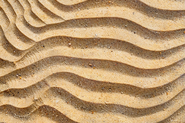 Photo a very close shot of sand pattern in desert with golden color lights and shadow representing smoothness generative ai