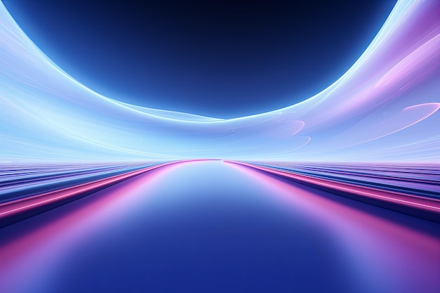 a very colorful abstract futuristic minimalism neon lights smooth and curved lines background