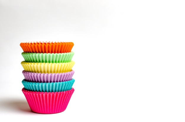 Very colorful cupcake shapes isolated