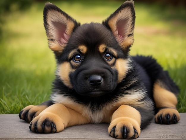 A very cute germen shepherd puppy