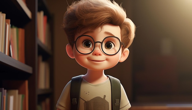 a very cute kid caracter animation pixar style