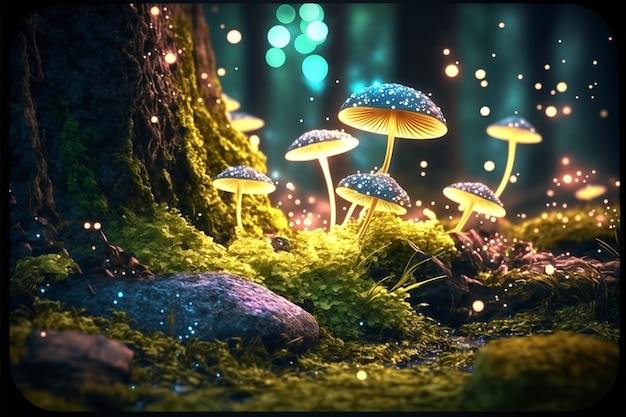 very cute sparkles in the forest, magic, fantastic