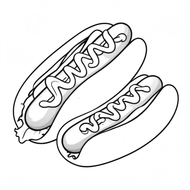 Photo very delicious hotdogs line white background