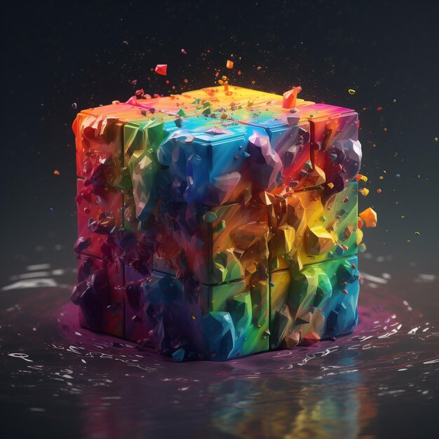 a very detailed concept art of fantasy art of 3d rainbow Generative Ai