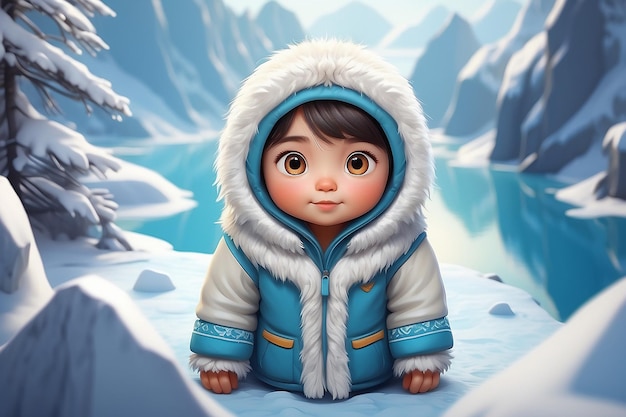 very detailed tiny cute EskimoInuit