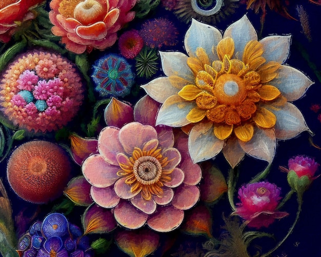 very detailed watercolor flower painting, generative ai