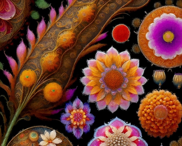 very detailed watercolor flower painting, generative ai