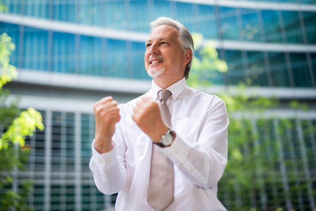 Very happy businessman