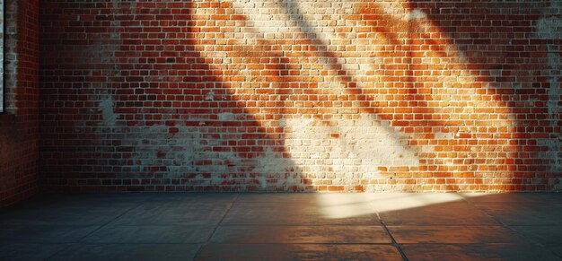 a very large empty brick wall with light coming through