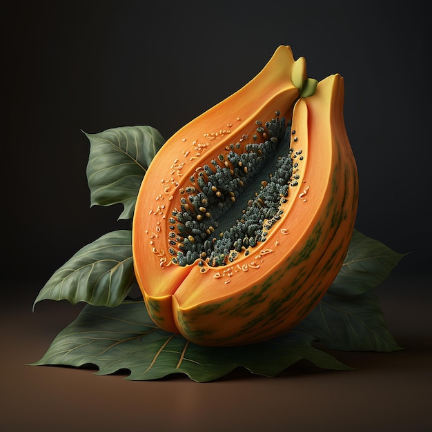 Very nice big size ripe papaya pictures Generative AI