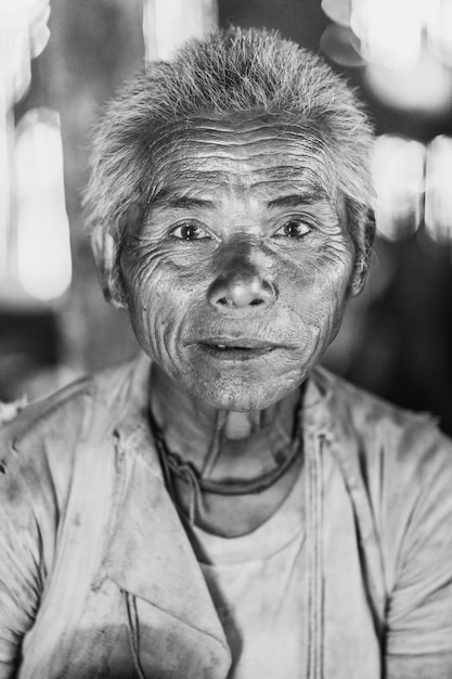 Very old man men portrait with emotions