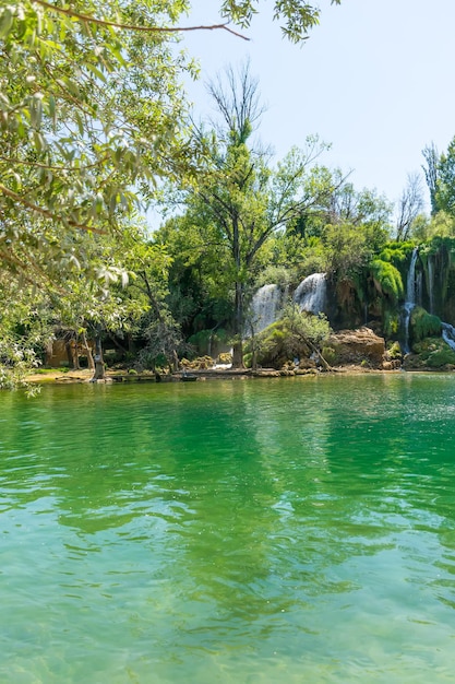 A very picturesque waterfall is in the Kravice National Park in Bosnia and Herzegovina