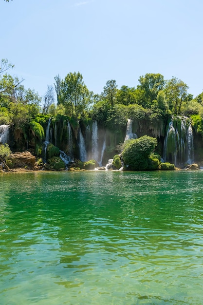 A very picturesque waterfall is in the Kravice National Park in Bosnia and Herzegovina