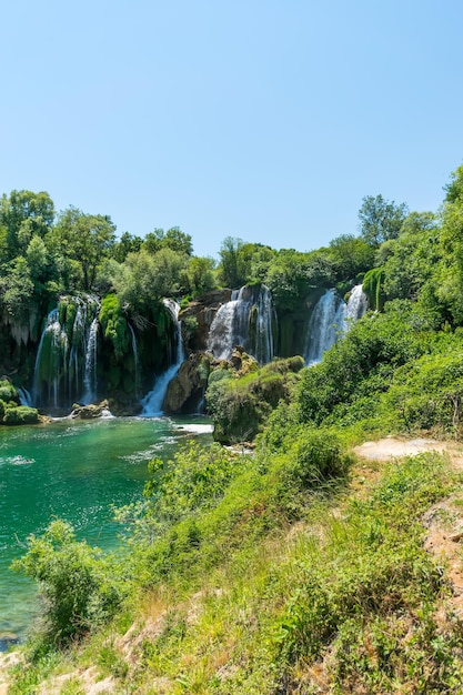 A very picturesque waterfall is in the Kravice National Park in Bosnia and Herzegovina