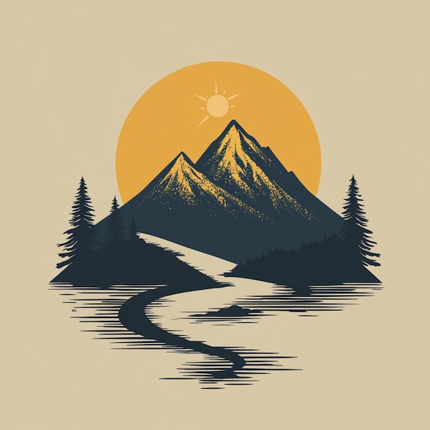 very simple mountain logo