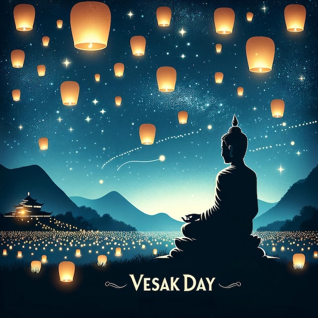 Vesak Day Celebration with Floating Lanterns