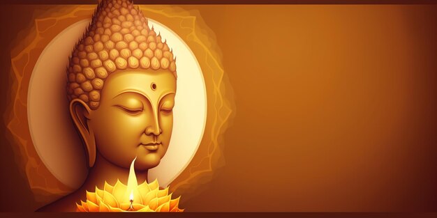 Vesak Day Creative Concept for Card Banner Celebration Vesak Day background with Buddha silhouette