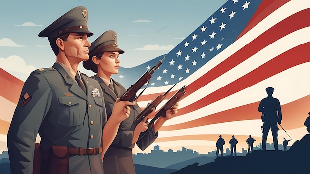 veteran s day flat illustration