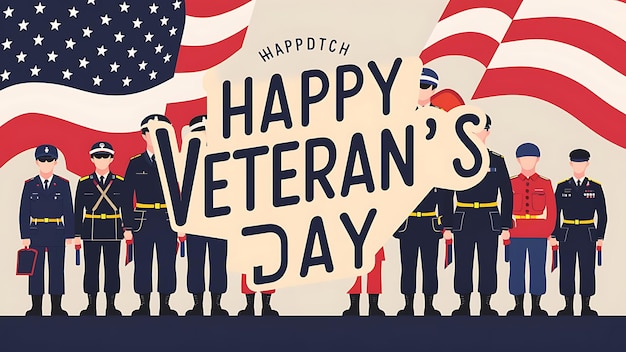 veteran s day flat illustration