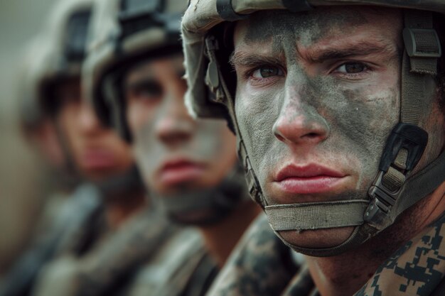 Photo veterans day background with us soldiers closeup honoring heroes veterans day background