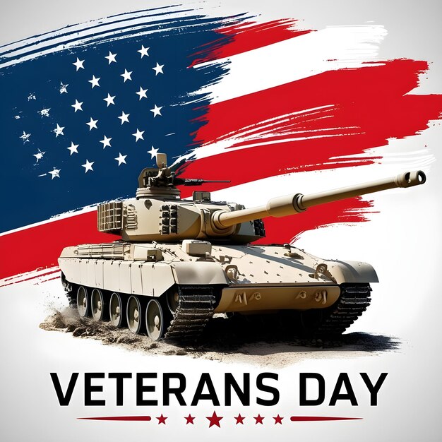 Veterans Day Military Tank in Battle